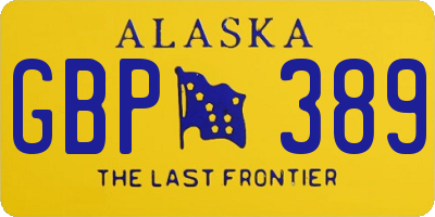 AK license plate GBP389