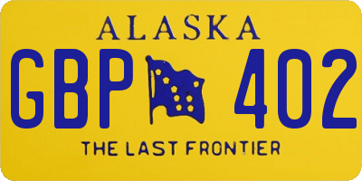 AK license plate GBP402
