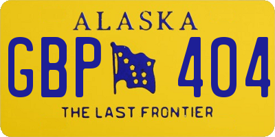 AK license plate GBP404