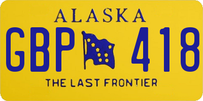 AK license plate GBP418