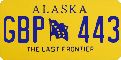 AK license plate GBP443