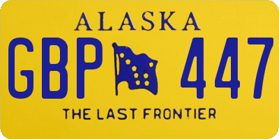 AK license plate GBP447