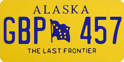 AK license plate GBP457
