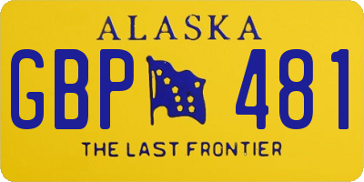 AK license plate GBP481