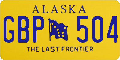 AK license plate GBP504