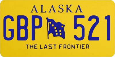 AK license plate GBP521