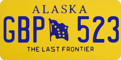 AK license plate GBP523