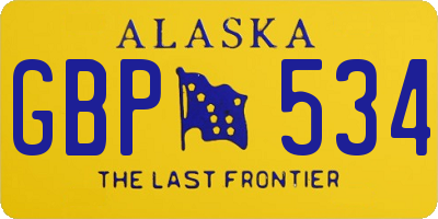 AK license plate GBP534