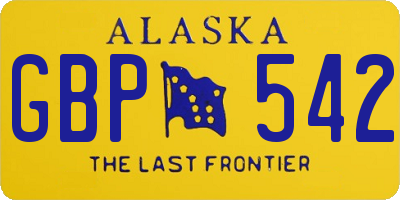 AK license plate GBP542