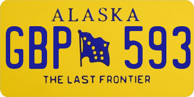 AK license plate GBP593