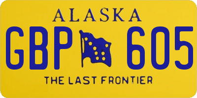 AK license plate GBP605