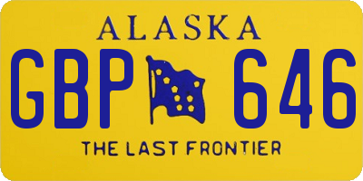 AK license plate GBP646