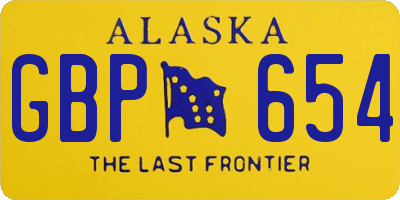 AK license plate GBP654