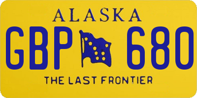 AK license plate GBP680
