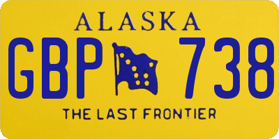 AK license plate GBP738