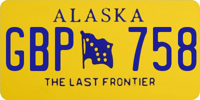 AK license plate GBP758
