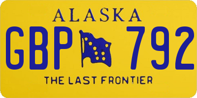 AK license plate GBP792