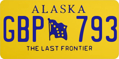 AK license plate GBP793