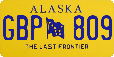 AK license plate GBP809