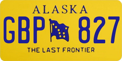 AK license plate GBP827