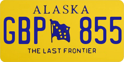 AK license plate GBP855