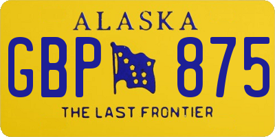 AK license plate GBP875