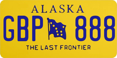AK license plate GBP888
