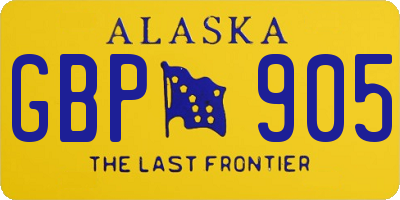 AK license plate GBP905