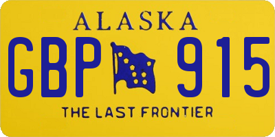 AK license plate GBP915