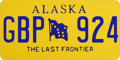 AK license plate GBP924