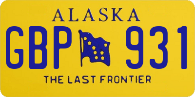 AK license plate GBP931