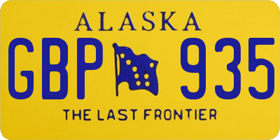 AK license plate GBP935