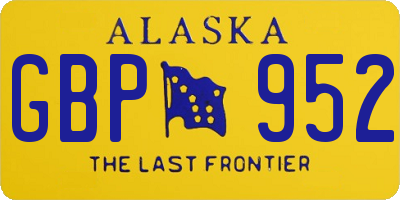 AK license plate GBP952