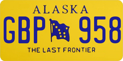 AK license plate GBP958