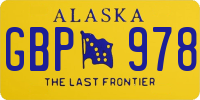 AK license plate GBP978