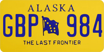 AK license plate GBP984