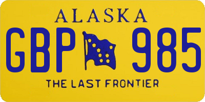 AK license plate GBP985