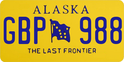 AK license plate GBP988