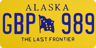 AK license plate GBP989