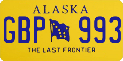 AK license plate GBP993