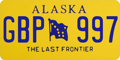 AK license plate GBP997