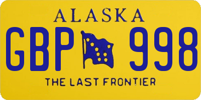 AK license plate GBP998
