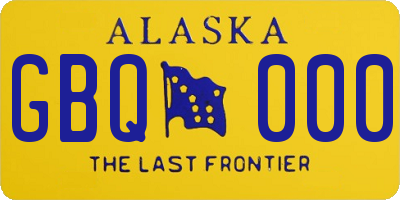 AK license plate GBQ000