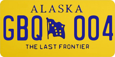 AK license plate GBQ004