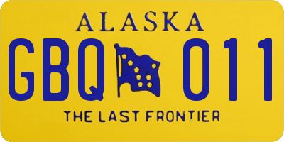 AK license plate GBQ011