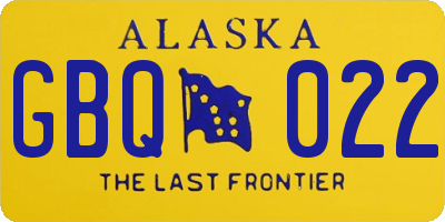 AK license plate GBQ022