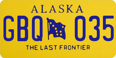 AK license plate GBQ035