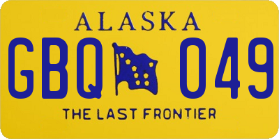 AK license plate GBQ049