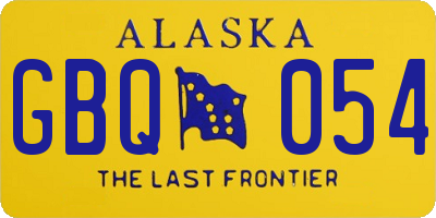 AK license plate GBQ054