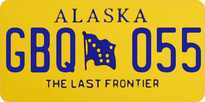 AK license plate GBQ055